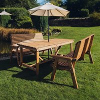 View Garden table set - 2 seater benches - redwood View Garden table set - 2 seater benches - redwood