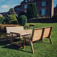 View Garden table set - 3 seater benches - redwood View Garden table set - 3 seater benches - redwood