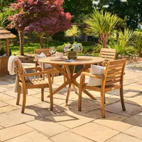 Click to view product details and reviews for Cotswold Garden Round Dining Set 4 Seater 125cm Acacia Wood 4 Stacking Dining Armchair. Click to view product details and reviews for Cotswold Garden Round Dining Set 4 Seater 125cm Acacia Wood 4 Stacking Dining Armchair.