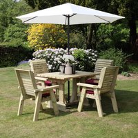View Ergo garden table set - 4 chairs - redwood View Ergo garden table set - 4 chairs - redwood