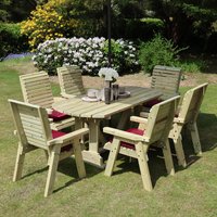 View Ergo garden table set - 6 chairs - redwood View Ergo garden table set - 6 chairs - redwood