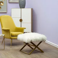 View Anafi stool - white sheepskin View Anafi stool - white sheepskin