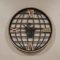 Click to view product details and reviews for Open Globe Wall Clock Black Metal Cogs Round. Click to view product details and reviews for Open Globe Wall Clock Black Metal Cogs Round.