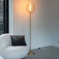 View Honeycomb floor lamp - light brown and gold - glass and metal View Honeycomb floor lamp - light brown and gold - glass and metal