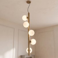 View Elorie chandelier - antique brass - glass and metal View Elorie chandelier - antique brass - glass and metal