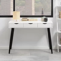 View Neptun office desk - 3 drawer - white and black View Neptun office desk - 3 drawer - white and black