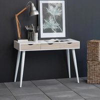 View Neptun office desk - 3 drawer - white and sonoma oak View Neptun office desk - 3 drawer - white and sonoma oak