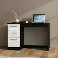 View Knightsbridge desk - 3 drawer - white gloss and black View Knightsbridge desk - 3 drawer - white gloss and black