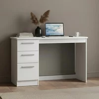 View Knightsbridge desk - 3 drawer - white gloss View Knightsbridge desk - 3 drawer - white gloss