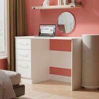 View Worcester desk - 3 drawer - white View Worcester desk - 3 drawer - white