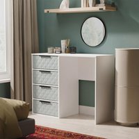 View Harlequin desk - 4 drawer - duck and white matt View Harlequin desk - 4 drawer - duck and white matt