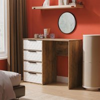 View Harlequin desk - 4 drawer - white matt and vintage oak View Harlequin desk - 4 drawer - white matt and vintage oak