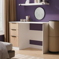View Java fluted desk - 3 drawer - natural and white View Java fluted desk - 3 drawer - natural and white