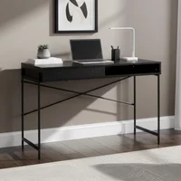 Click to view product details and reviews for Angus Writing Desk Black Melamine. Click to view product details and reviews for Angus Writing Desk Black Melamine.