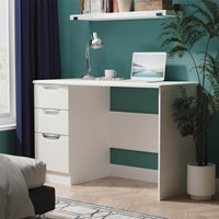 View Camden desk - 3 drawer - white gloss View Camden desk - 3 drawer - white gloss