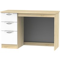 View Camden desk - 3 drawer - white gloss and oak View Camden desk - 3 drawer - white gloss and oak