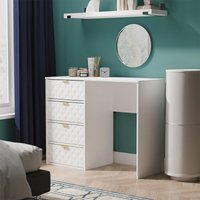 View Harlequin desk - 4 drawer - white matt View Harlequin desk - 4 drawer - white matt