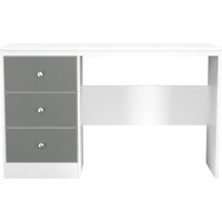 View Padstow desk - 3 drawer - grey and white matt View Padstow desk - 3 drawer - grey and white matt
