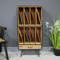 View Filing cabinet - retro - fir wood and metal View Filing cabinet - retro - fir wood and metal