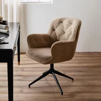 View Lea office chair - swivel - boucle fabric - beige View Lea office chair - swivel - boucle fabric - beige