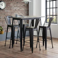Click to view product details and reviews for Grafton Bar Set 4 Stools Elm Wood Industrial. Click to view product details and reviews for Grafton Bar Set 4 Stools Elm Wood Industrial.