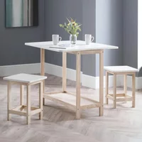 View Bergen bar set - 2 stool - white and natural - wood View Bergen bar set - 2 stool - white and natural - wood