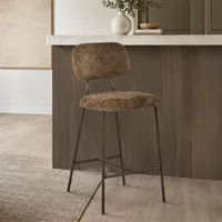 View Xenia counter stool - set of 2 - brandy fusion - fabric and metal View Xenia counter stool - set of 2 - brandy fusion - fabric and metal