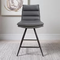 View Nobo swivel counter stool - set of 2 - grey - faux leather View Nobo swivel counter stool - set of 2 - grey - faux leather
