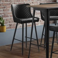 View Luxe barstool - set of 2 - curved back - grey velvet and black - fabric and metal View Luxe barstool - set of 2 - curved back - grey velvet and black - fabric and metal