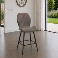 View Bardo counter stool - set of 2 - fabric - charcoal View Bardo counter stool - set of 2 - fabric - charcoal