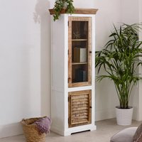 View Alfie display cabinet - 1 door - white - mango wood View Alfie display cabinet - 1 door - white - mango wood