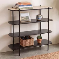 View Norman curved open shelving unit - black - metal View Norman curved open shelving unit - black - metal