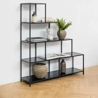 Click to view product details and reviews for Seaford Shelving Unit Large Open Black Melamine And Metal. Click to view product details and reviews for Seaford Shelving Unit Large Open Black Melamine And Metal.