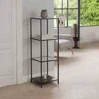 Click to view product details and reviews for Seaford Shelving Unit Narrow Open Oak And Black Metal. Click to view product details and reviews for Seaford Shelving Unit Narrow Open Oak And Black Metal.