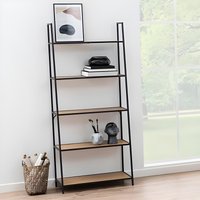 View Seaford ladder bookcase - oak and black metal View Seaford ladder bookcase - oak and black metal