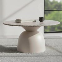 View Ferrol coffee table - round - grey marble with grey base View Ferrol coffee table - round - grey marble with grey base