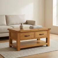 View Somer coffee table - 2 drawer - oak View Somer coffee table - 2 drawer - oak