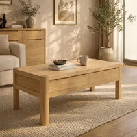 View Stockholm compact coffee table - 2 drawer - oak View Stockholm compact coffee table - 2 drawer - oak