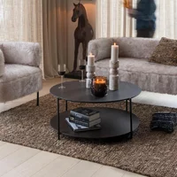 View Coffee table - round - small - dark brown - metal View Coffee table - round - small - dark brown - metal