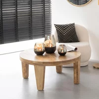 View Coffee table - round - small - low - natural - mango wood View Coffee table - round - small - low - natural - mango wood