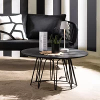 View Zoa coffee table - round - small - black - polyethylene and metal View Zoa coffee table - round - small - black - polyethylene and metal