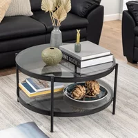 Click to view product details and reviews for Bayonne Coffee Table Round Smoked Glass. Click to view product details and reviews for Bayonne Coffee Table Round Smoked Glass.