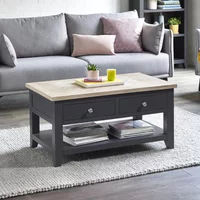 View Bordeaux coffee table - 2 drawer - grey View Bordeaux coffee table - 2 drawer - grey