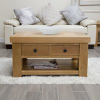 View Chunky coffee table - 2 drawer - oak View Chunky coffee table - 2 drawer - oak