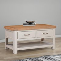 View Clarion coffee table - 2 drawer - oak and grey View Clarion coffee table - 2 drawer - oak and grey