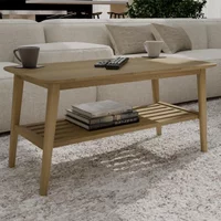 View Scandic coffee table - small - with shelf - danish oak View Scandic coffee table - small - with shelf - danish oak