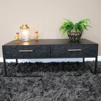 View Coffee table - 2 drawer - black View Coffee table - 2 drawer - black