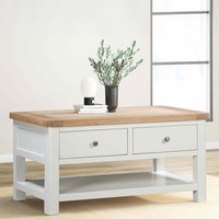 View Hayley coffee table - 2 drawer - oak and white View Hayley coffee table - 2 drawer - oak and white