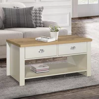 View Highgate coffee table - 2 drawer - cream painted View Highgate coffee table - 2 drawer - cream painted