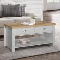 View Highgate coffee table - 2 drawer - grey painted View Highgate coffee table - 2 drawer - grey painted